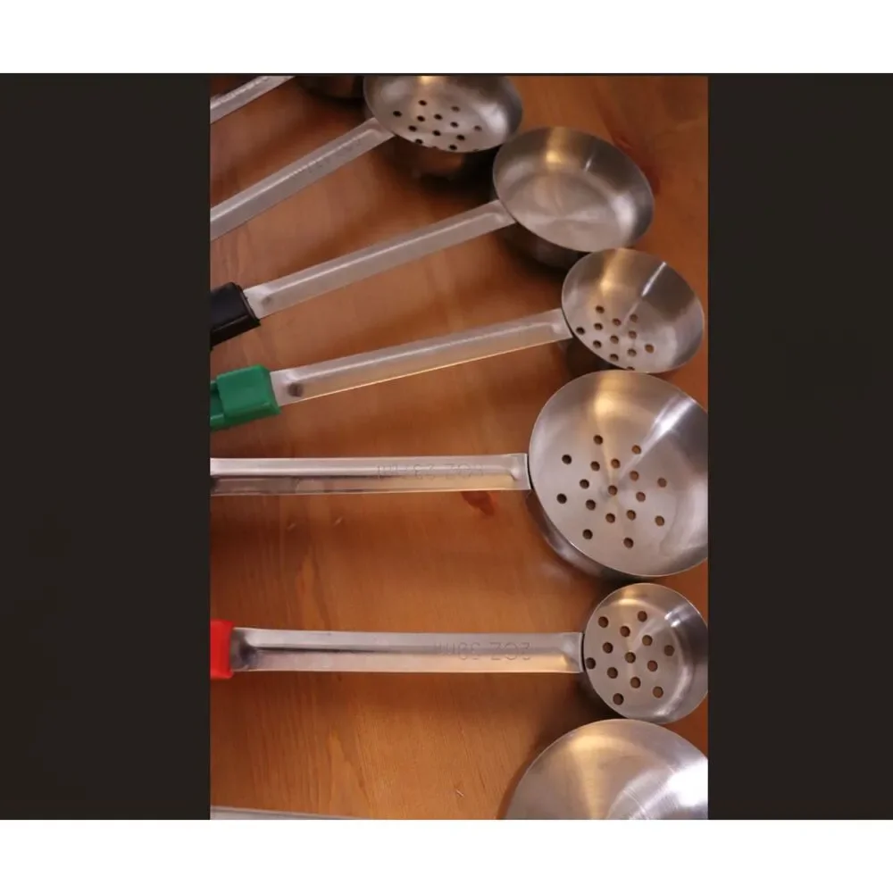 Portion Control Serving Spoons (Set of 8), Slotted & Unslotted Portion Scoops